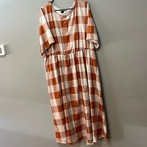 SHEIN Curve White and Orange Dress